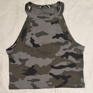 Zara Olive Camouflage Top